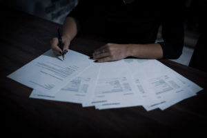 Person looking at tax documents