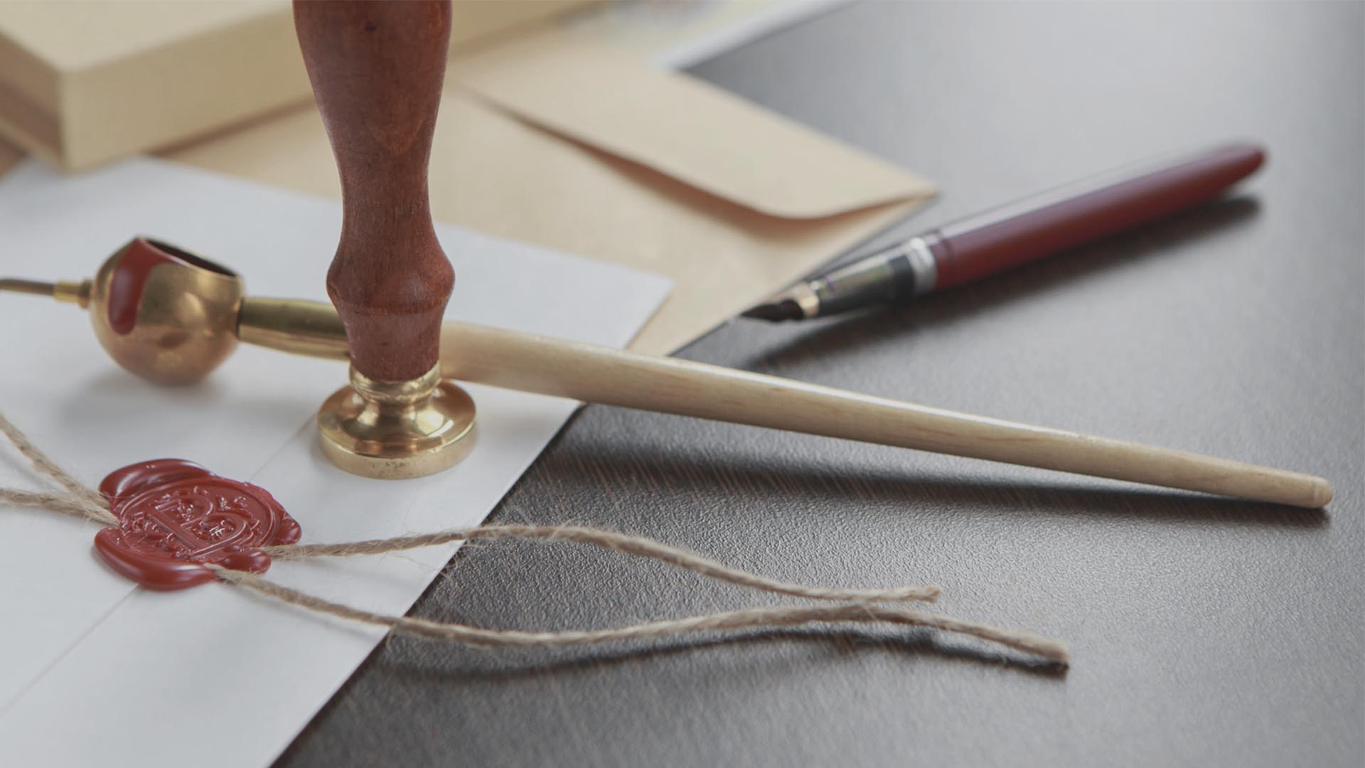 fountain pen and wax seal